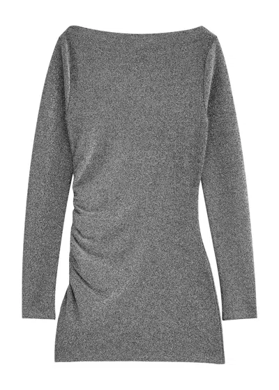 Day Birger Et Mikkelsen Kimmie Ruched Metallic Lamé Mini Dress In Black
