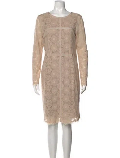 Pre-owned Day Birger Et Mikkelsen Lace Pattern Knee-length Dress In Neutral