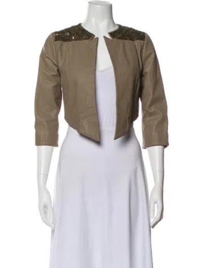 Pre-owned Day Birger Et Mikkelsen Lamb Leather Bolero In Neutral