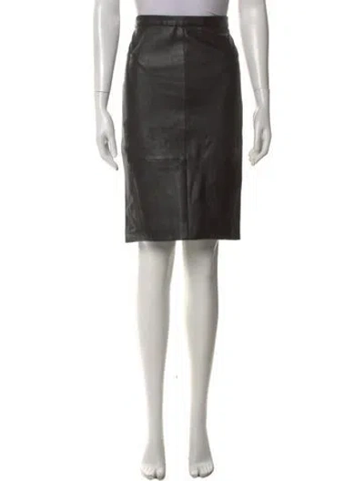 Pre-owned Day Birger Et Mikkelsen Lamb Leather Knee-length Skirt In Black