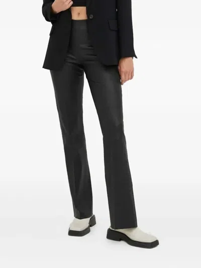 Day Birger Et Mikkelsen Leather Flared Trousers In Black