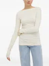 Day Birger Et Mikkelsen Long-sleeves Gathered Top In Neutral