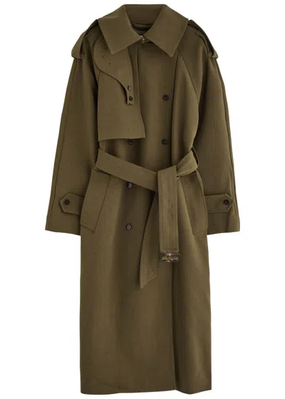 Day Birger Et Mikkelsen Lynn Belted Woven Trench Coat In Khaki
