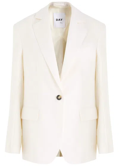 Day Birger Et Mikkelsen Marcy Split-back Cotton-blend Blazer In Ivory