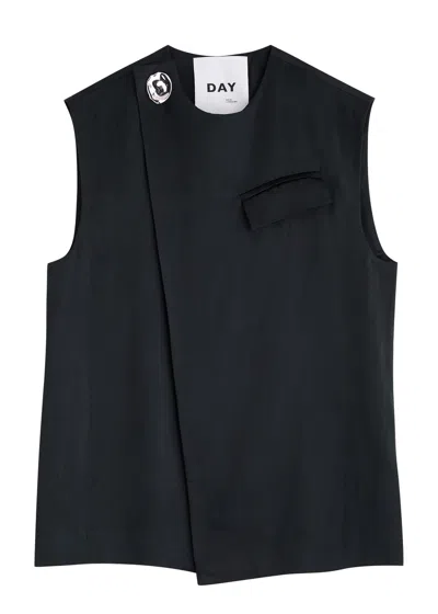 Day Birger Et Mikkelsen Marlin Satin Wrap Top In Black