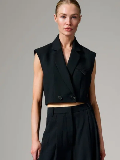 Day Birger Et Mikkelsen Marnie Cropped Gabardine Waistcoat In Black