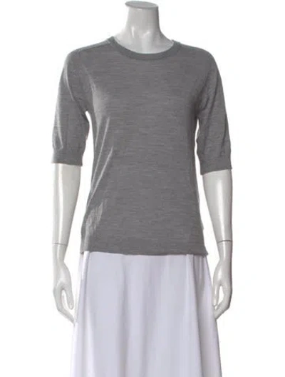 Pre-owned Day Birger Et Mikkelsen Merino Wool Crew Neck Sweater In Green/grey