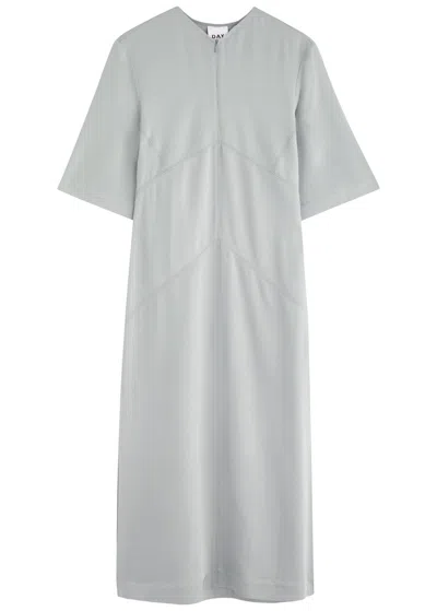 Day Birger Et Mikkelsen Micca Panelled Twill Midi Dress In Grey