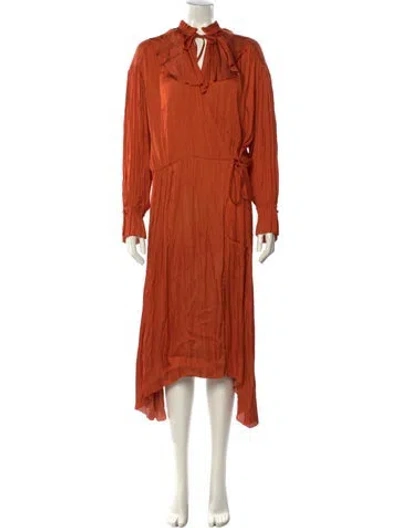 Pre-owned Day Birger Et Mikkelsen Mock Neck Long Dress In Orange