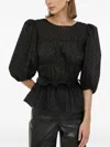 Day Birger Et Mikkelsen Open Back Peplum Top In Black