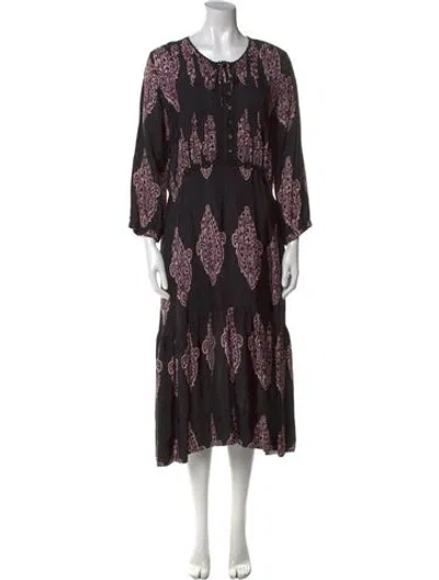 Pre-owned Day Birger Et Mikkelsen Paisley Print Long Dress In Black
