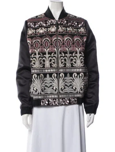 Pre-owned Day Birger Et Mikkelsen Patterned Bomber Jacket In Black
