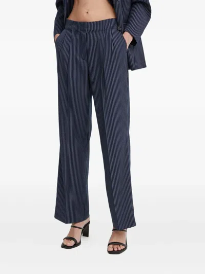 Day Birger Et Mikkelsen Pinstripe Pleated Trousers In Blue