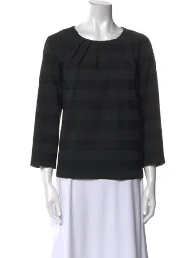 Pre-owned Day Birger Et Mikkelsen Plaid Print Scoop Neck Top In Black