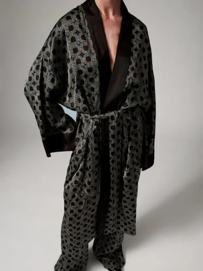 Day Birger Et Mikkelsen Rani Geometric Print Maxi Length Robe In Black