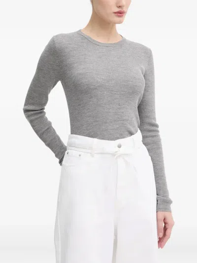 Day Birger Et Mikkelsen Ribbed Long-sleeve Top In Gray