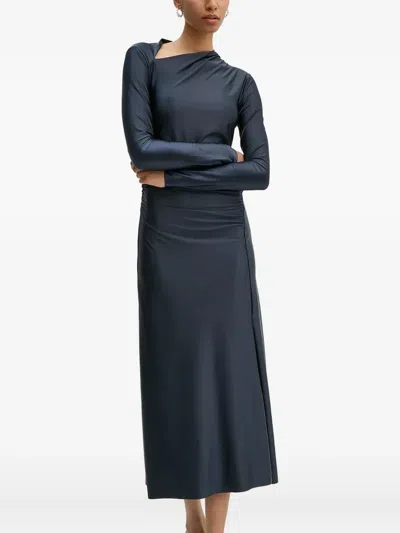 Day Birger Et Mikkelsen Ruched Midi Dress In Blue