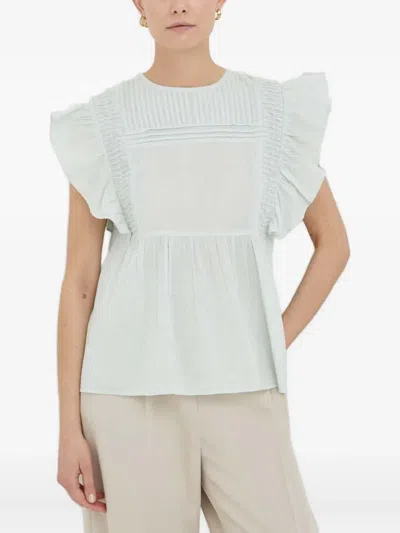 Day Birger Et Mikkelsen Ruffled Blouse In Green
