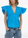 Day Birger Et Mikkelsen Ruffled Buttoned Top In Blue