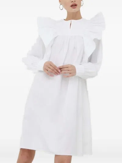 Day Birger Et Mikkelsen Ruffled-trim Mini Dress In White