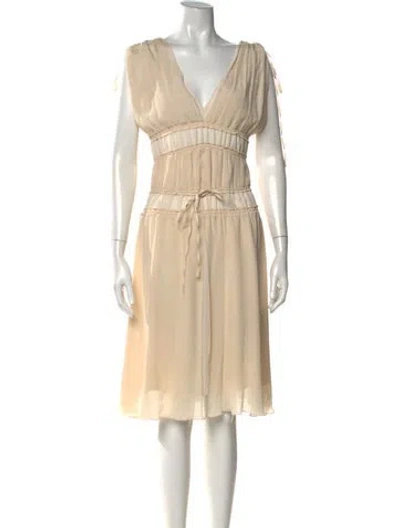 Pre-owned Day Birger Et Mikkelsen Silk Knee-length Dress In Neutrals