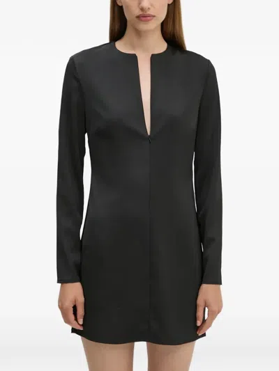 Day Birger Et Mikkelsen Sonya V-neck Long-sleeve Mini Dress In Black