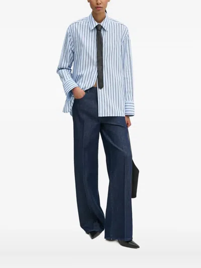 Day Birger Et Mikkelsen Striped Collared Top In Blue