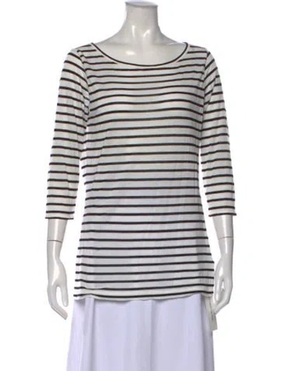 Pre-owned Day Birger Et Mikkelsen Striped Crew Neck Top In White