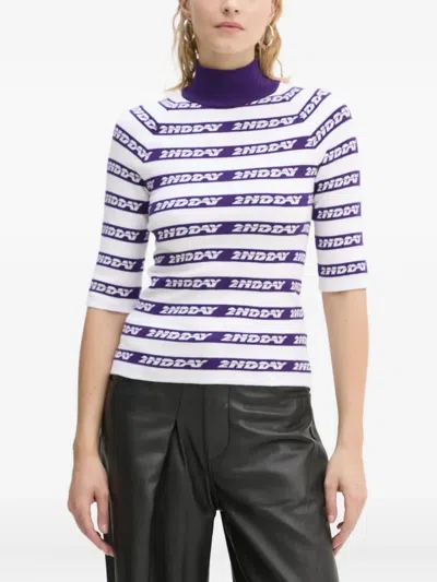 Day Birger Et Mikkelsen Striped Roll-neck Knitwear In Purple