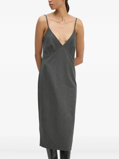 Day Birger Et Mikkelsen Striped V-neck Dress In Gray