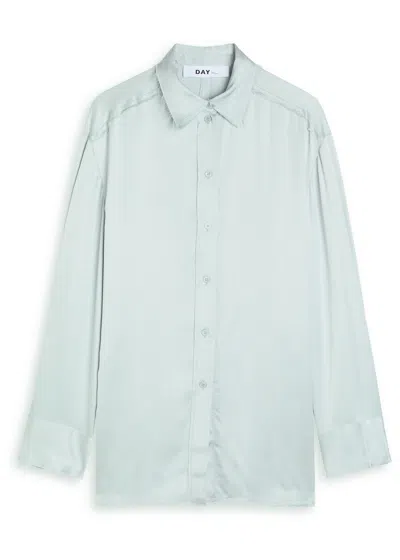 Day Birger Et Mikkelsen Strong Open-back Satin Shirt In Blue