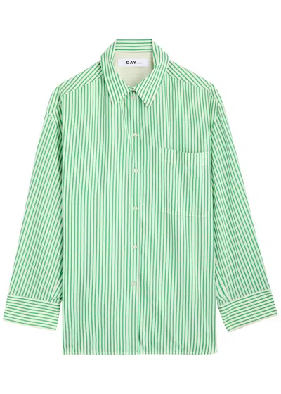 Day Birger Et Mikkelsen Tan Striped Cotton-blend Shirt In Green