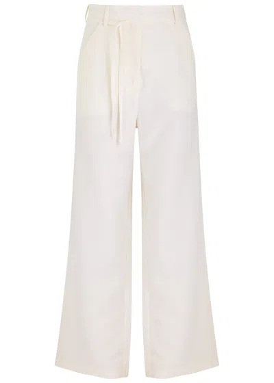 Day Birger Et Mikkelsen Terri Wide-leg Cotton-blend Trousers In Ivory
