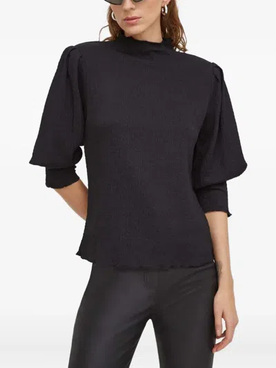 Day Birger Et Mikkelsen Textured Puff-sleeve Blouse In Multi