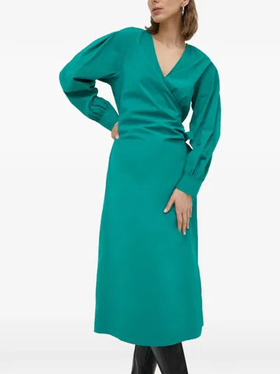 Day Birger Et Mikkelsen V-neck Midi Dress In Green