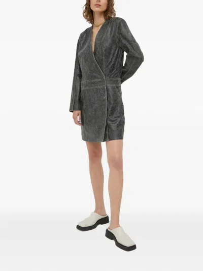Day Birger Et Mikkelsen V-neck Mini Dress In Gray