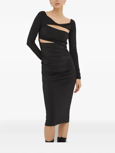Day Birger Et Mikkelsen Varga Cut-out Ruched Midi Dress In Black