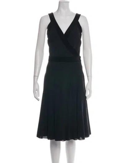 Pre-owned Day Birger Et Mikkelsen V-neck Midi Length Dress In Black