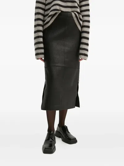 Day Birger Et Mikkelsen Zip-detail Midi Skirt In Black