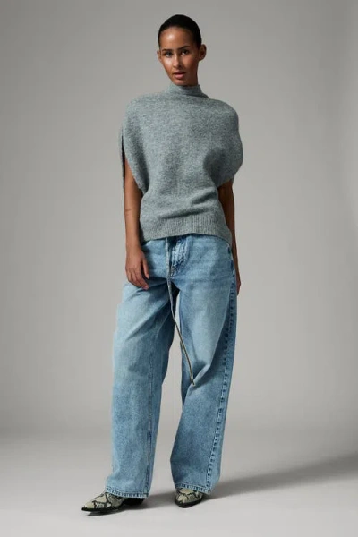 Day Frodie Mock Neck Draped Vest In Gray