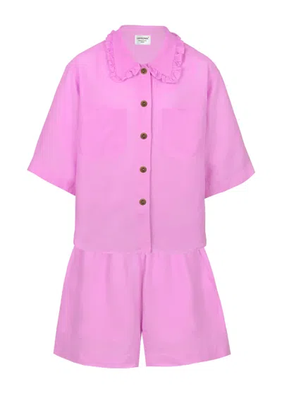 Day In Linen Kids Shorts Set Lilac