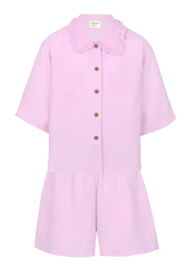 Day In Linen Kids Shorts Set Lupine Purple
