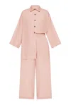 Day In Linen Top &amp; Pants Set In Rose Pink