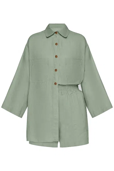 Day In Linen Top And Short Set Algue