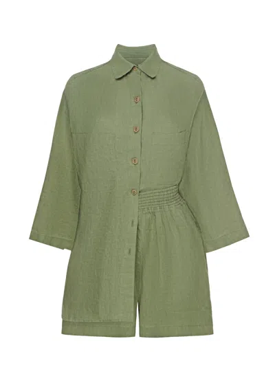 Day In Linen Top And Short Set Forest