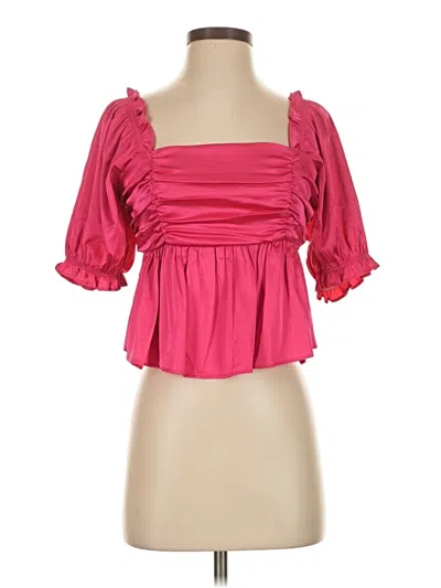 Pre-owned Day + Moon 3/4 Sleeve Blouse In Pink