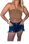 Day + Moon Avery Halter Neck Top In Brown In Brown
