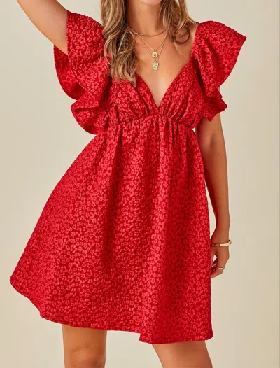Day + Moon Ayla Babydoll Dress In Red