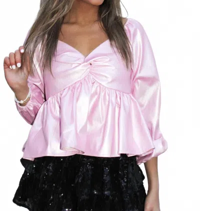 Day + Moon Baby Doll Top In Light Pink