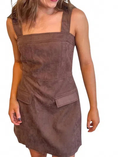 Day + Moon Becca Suede Mini Dress In Brown